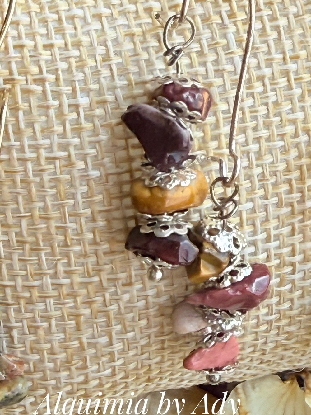 Alquimia Multistone Drop Earrings in Pink, Purple & Yellow-Gold
